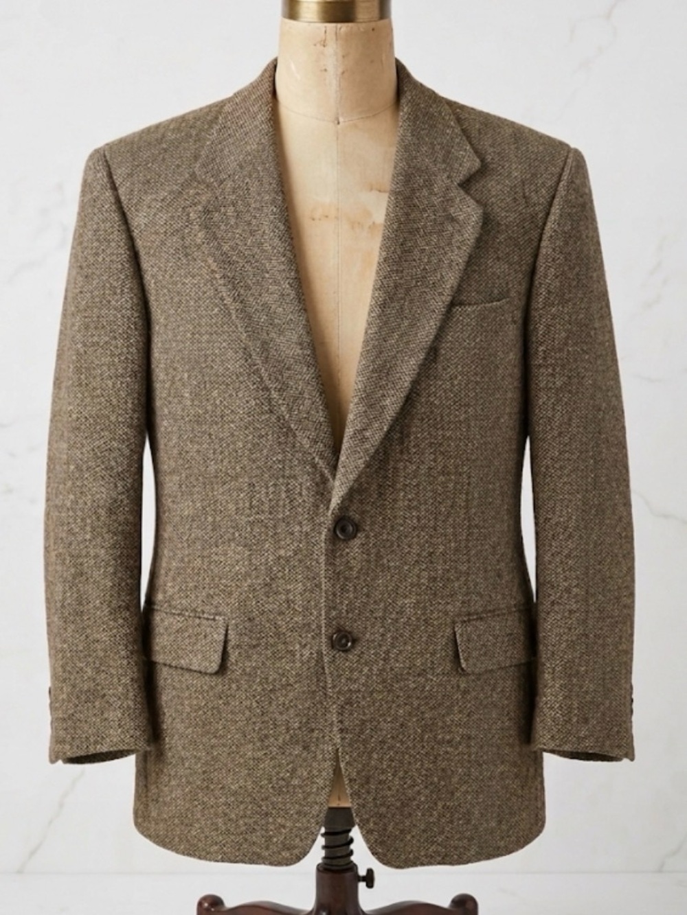 Vintage J. McLaughlin Men’s Y2K Tweed Wool Blazer 43R Made in Canada